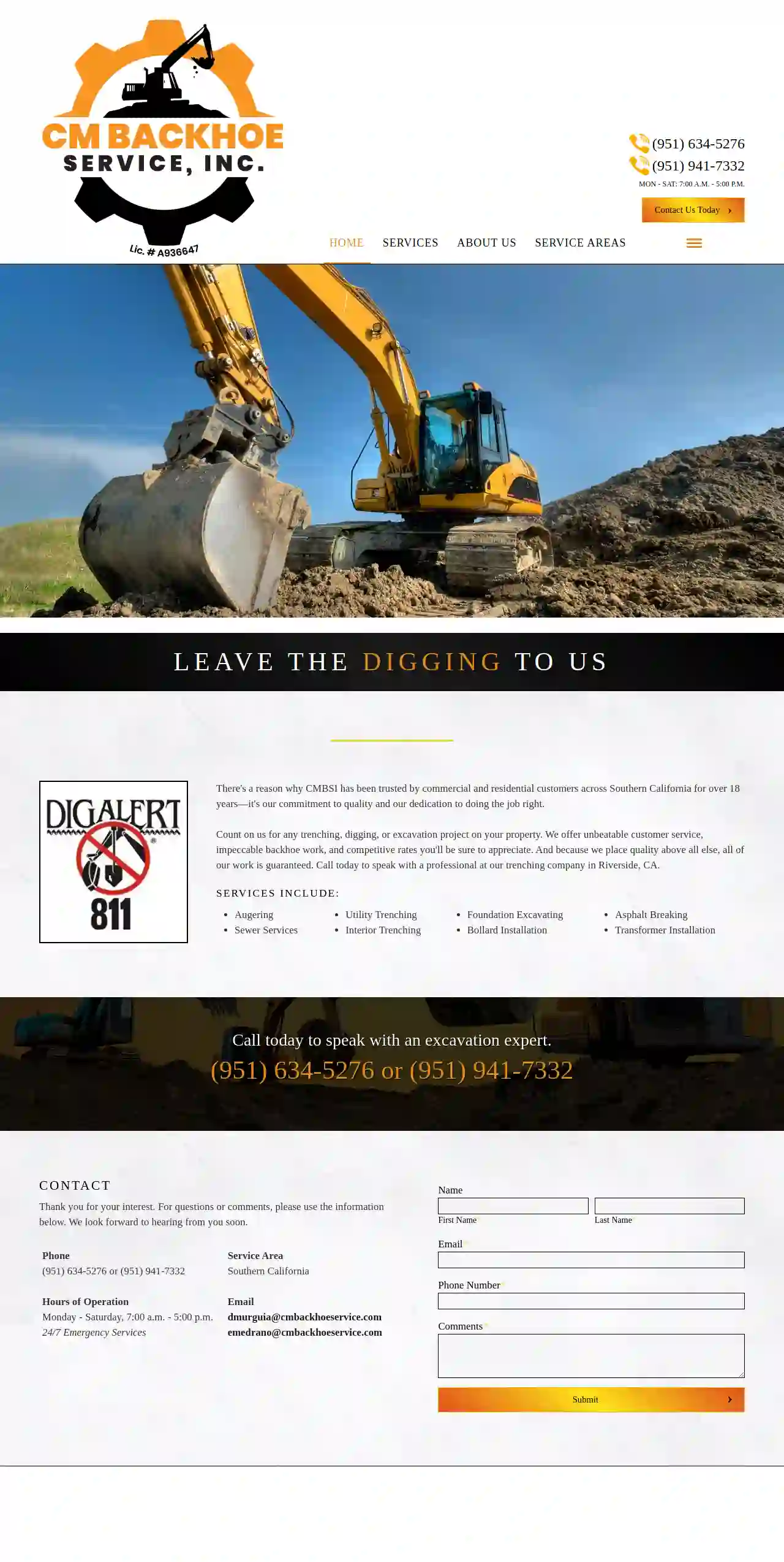 CM BACKHOE SERVICE, INC