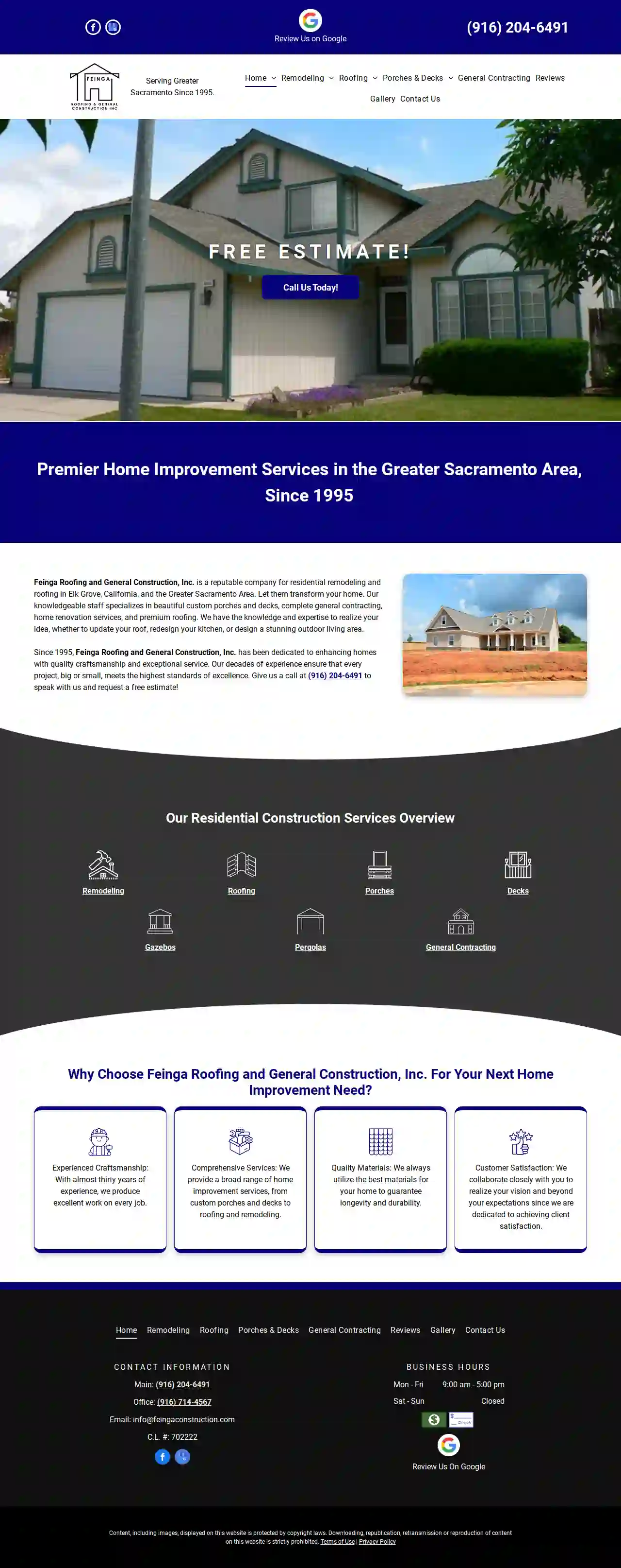 Feinga Roofing and General Construction Inc.