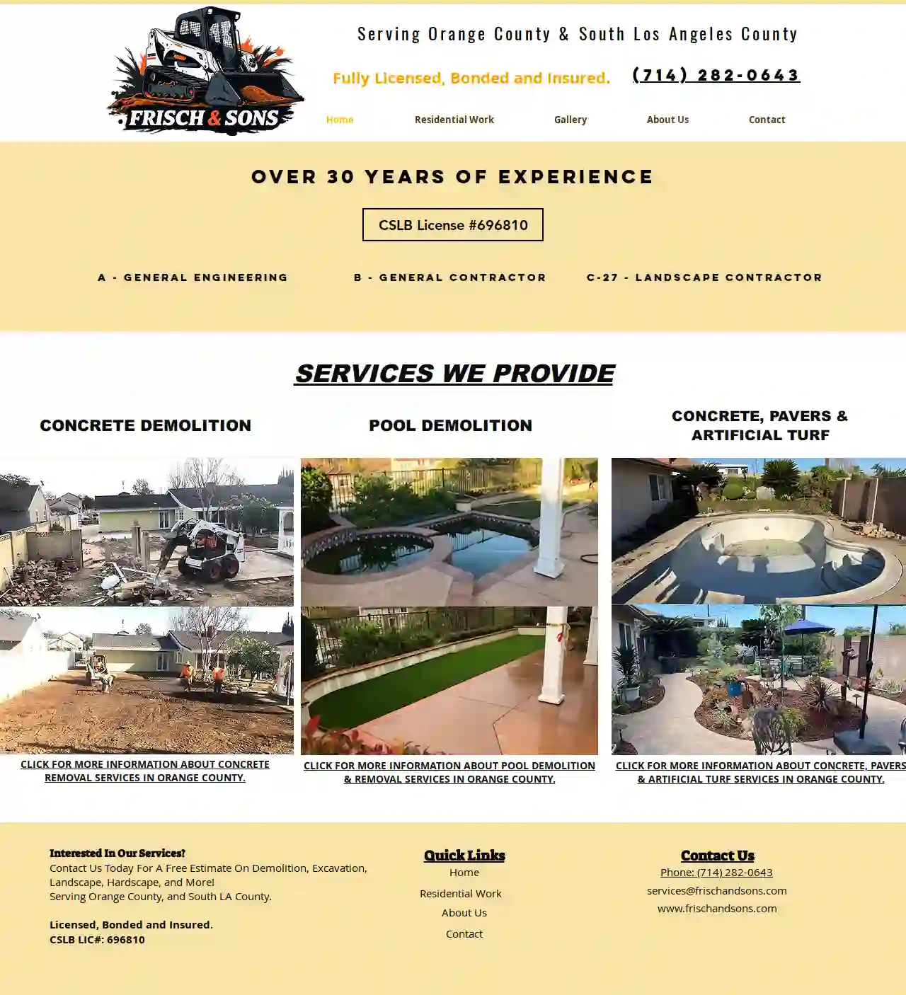 Frisch & Sons Pool Demolition, Concrete Removal & Landscape