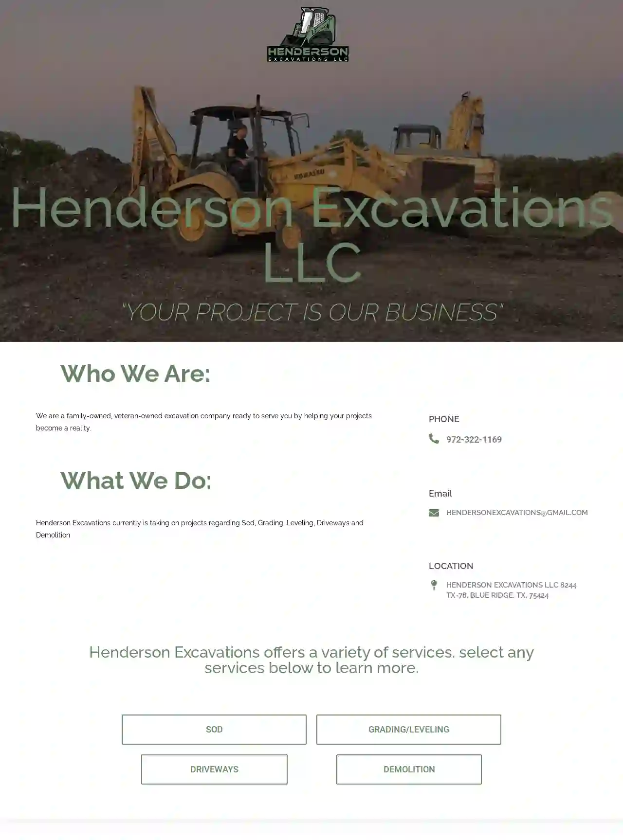 HENDERSON EXCAVATIONS LLC