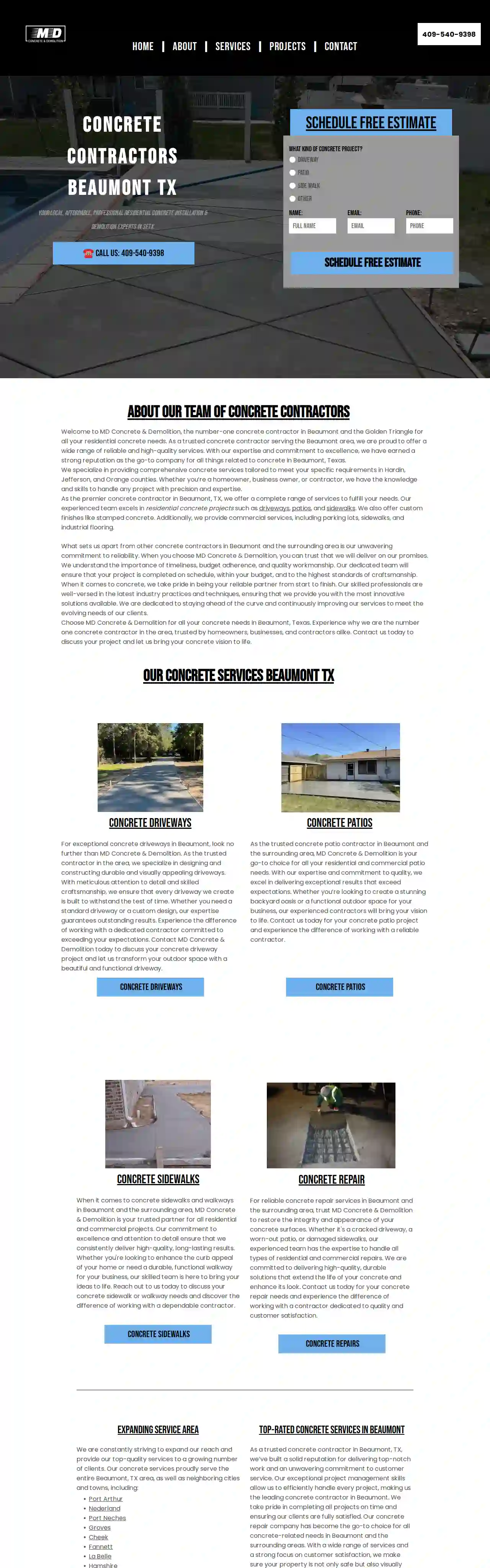 MD Concrete & Demolition - Concrete Contractors Beaumont Tx