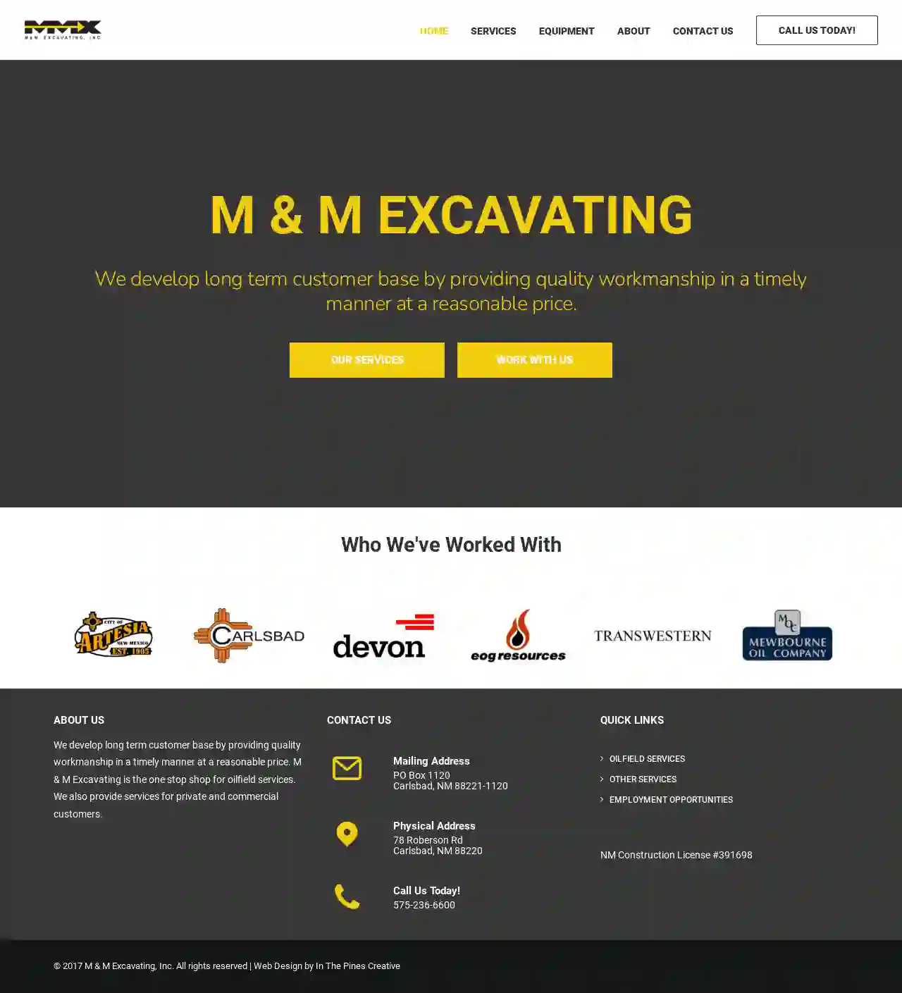 M & M Excavating Inc