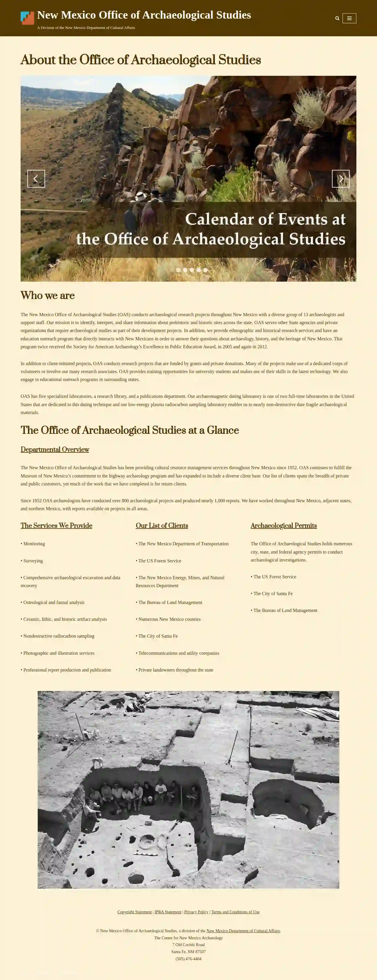 The New Mexico Office of Archaeological Studies