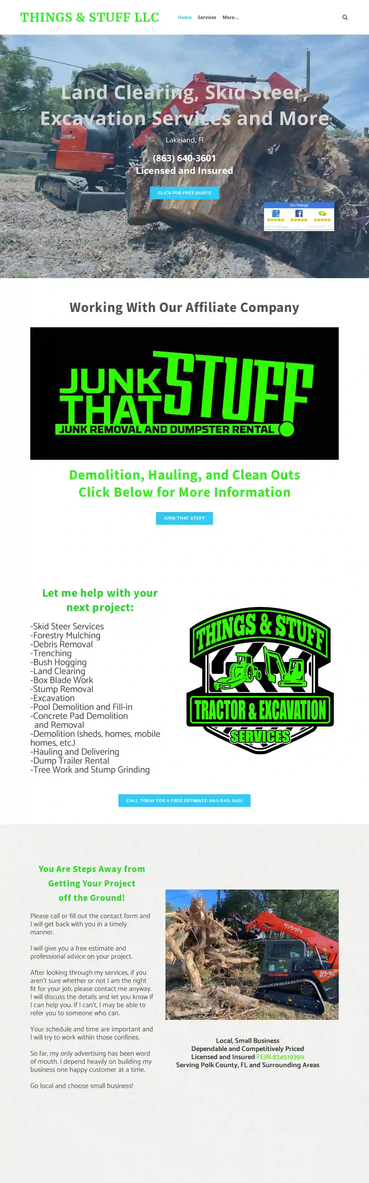 Things & Stuff LLC Tractor Excavation Land Clearing and Forestry Mulching