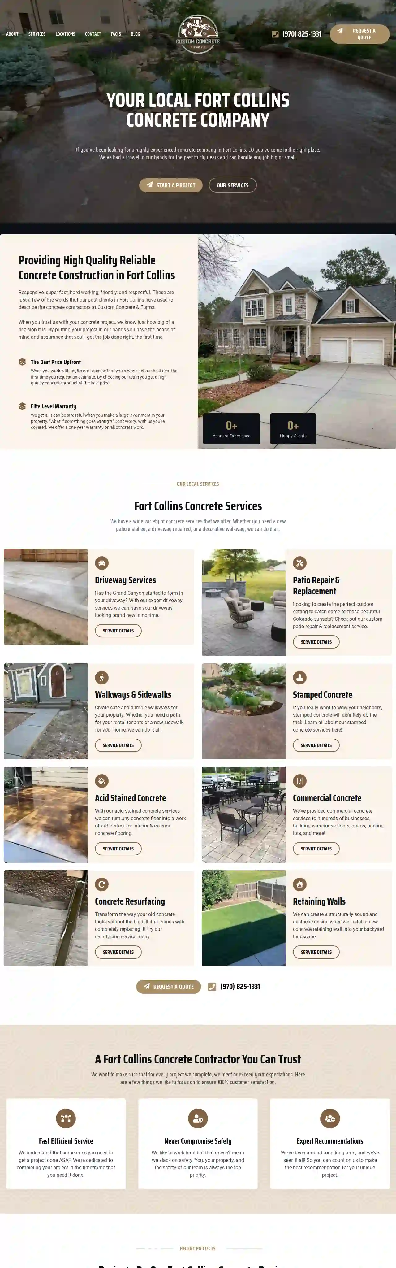 Fort Collins Concrete Company | Custom Concrete & Forms